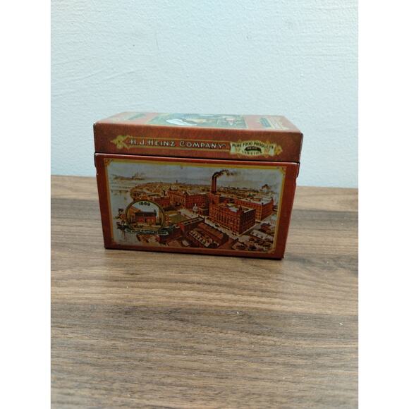 Vtg Heinz Recipe Receipt Tin Box Rustic Faded H J Heinz Co Factory (1) - Picture 6 of 6